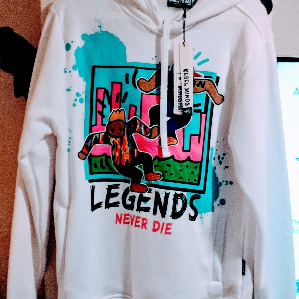 BRAND NEW White Hoodie "Legends Never Die"
